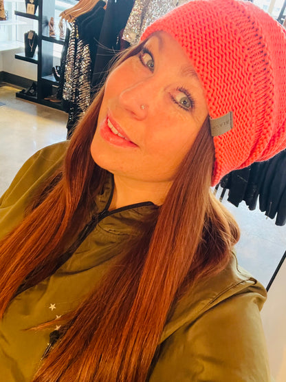 Slouchy Panel Beanie Assorted-Hat-Coral-Bottoms Up Boutique-Anchorage AK