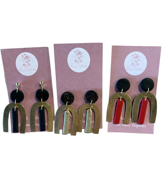 Gold Arch Assorted Earrings-ACCESORIES-Matte Black w/ Gold Arch-Bottoms Up Boutique-Anchorage AK