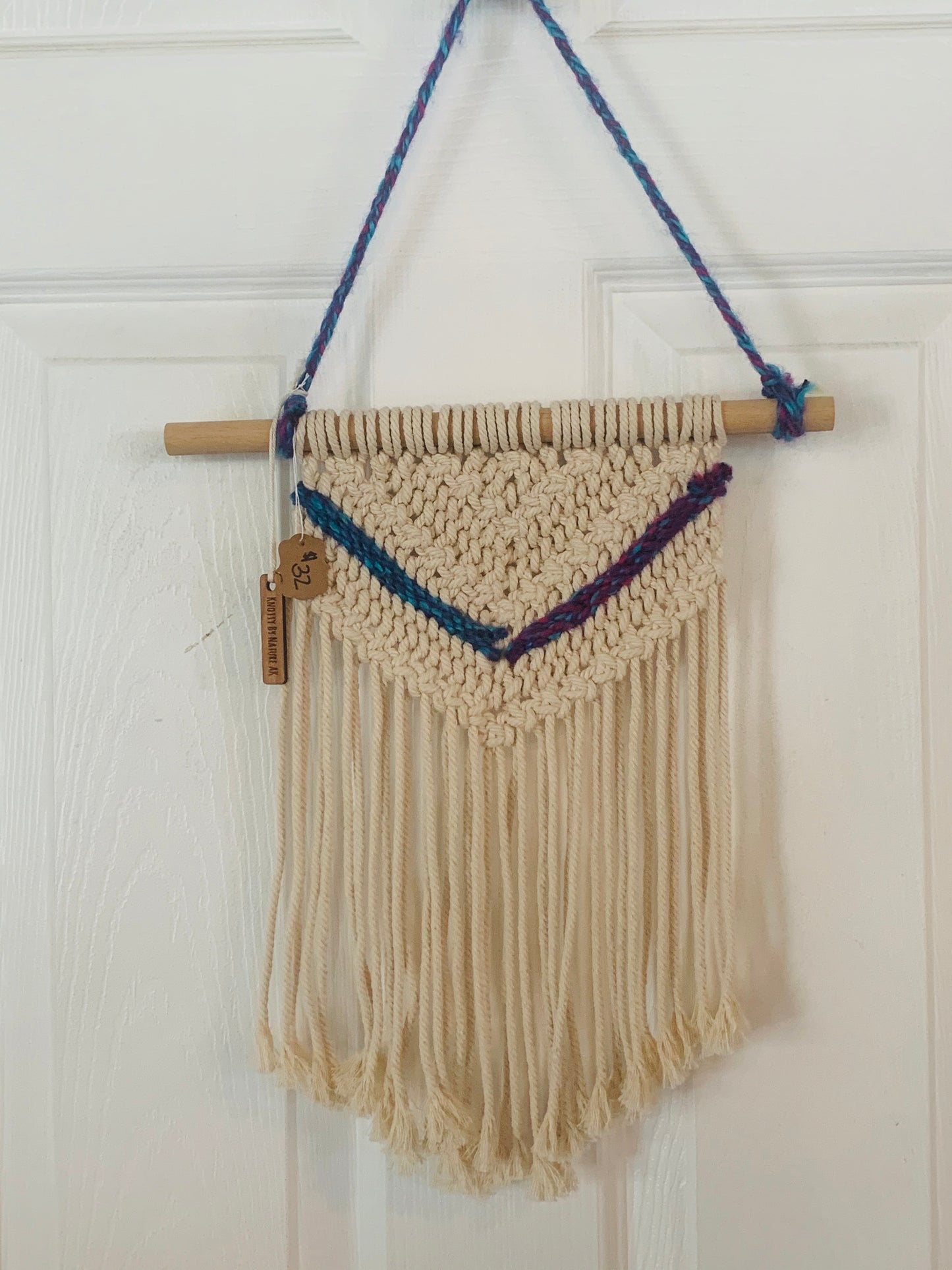 Macramé Wall Hanging - Creme, Purple, Blue-Local-Bottoms Up Boutique-Anchorage AK
