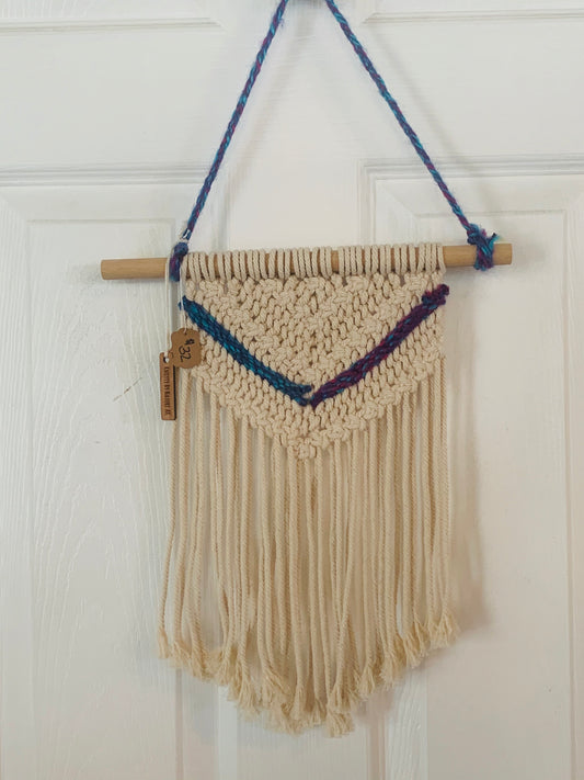 Macramé Wall Hanging - Creme, Purple, Blue-Local-Bottoms Up Boutique-Anchorage AK