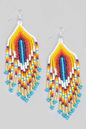 Beaded Dangle Earrings Assorted Colors