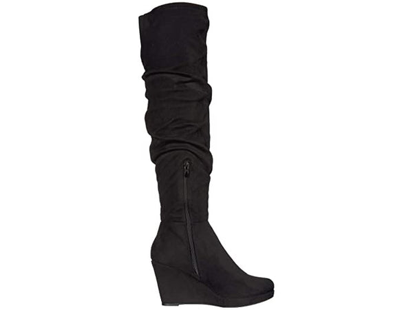 Larisa Over The Knee Suedette Wedge Boot