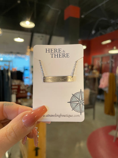 Mountain Bar Necklace-Pioneer Peak Silver-Bottoms Up Boutique-Anchorage AK