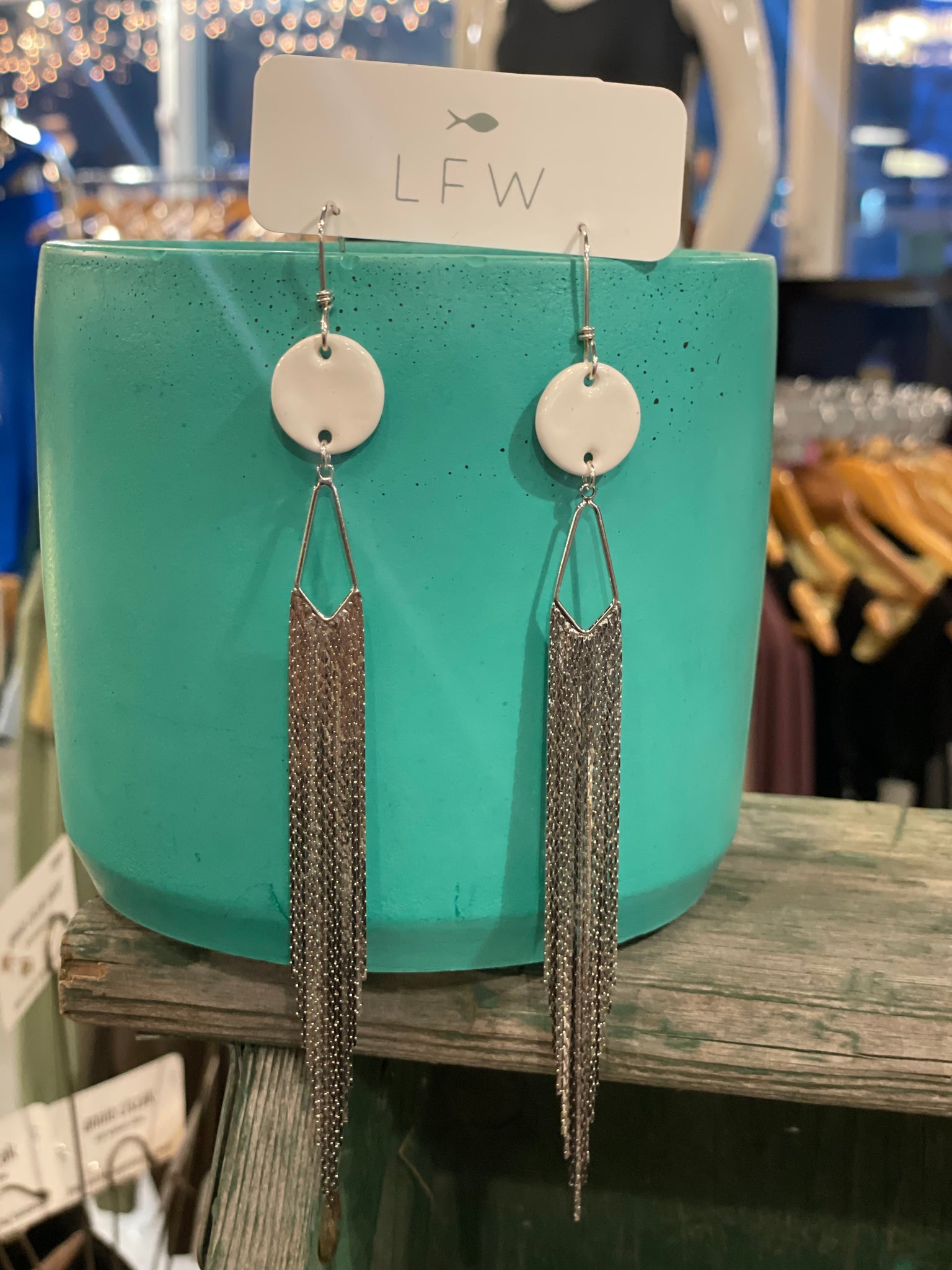 Ceramic & Silver Duster Earrings