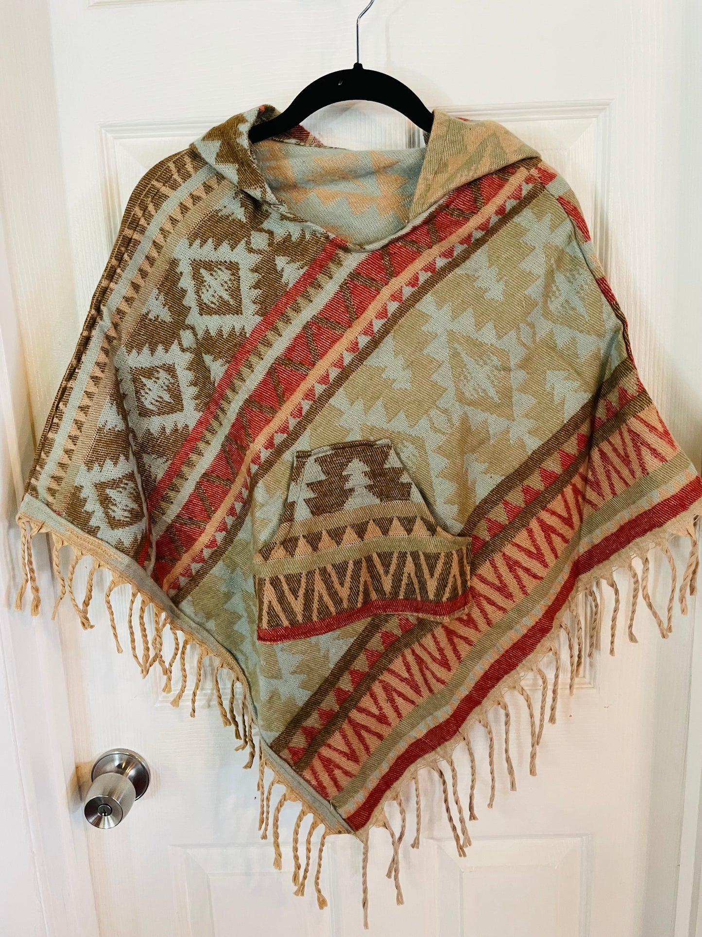 AlaskiWear Kids Poncho XL (6-8)-Local-Cream/Red/Baby Blue-Bottoms Up Boutique-Anchorage AK