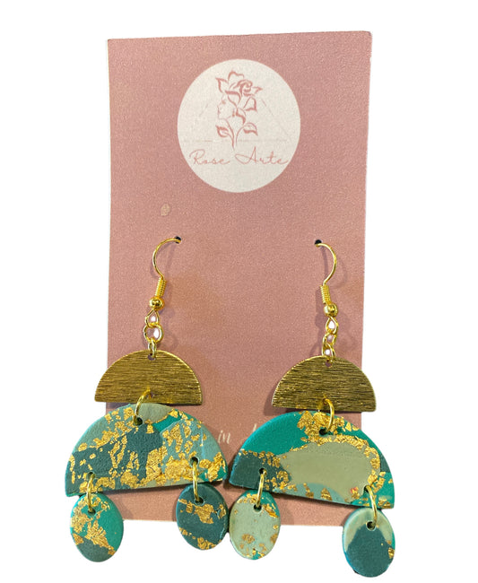 Camo Gold Foil Small Drop Circle Earrings-ACCESORIES-Bottoms Up Boutique-Anchorage AK