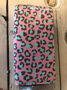 Skinny Mint/Pink Leopard Wallet