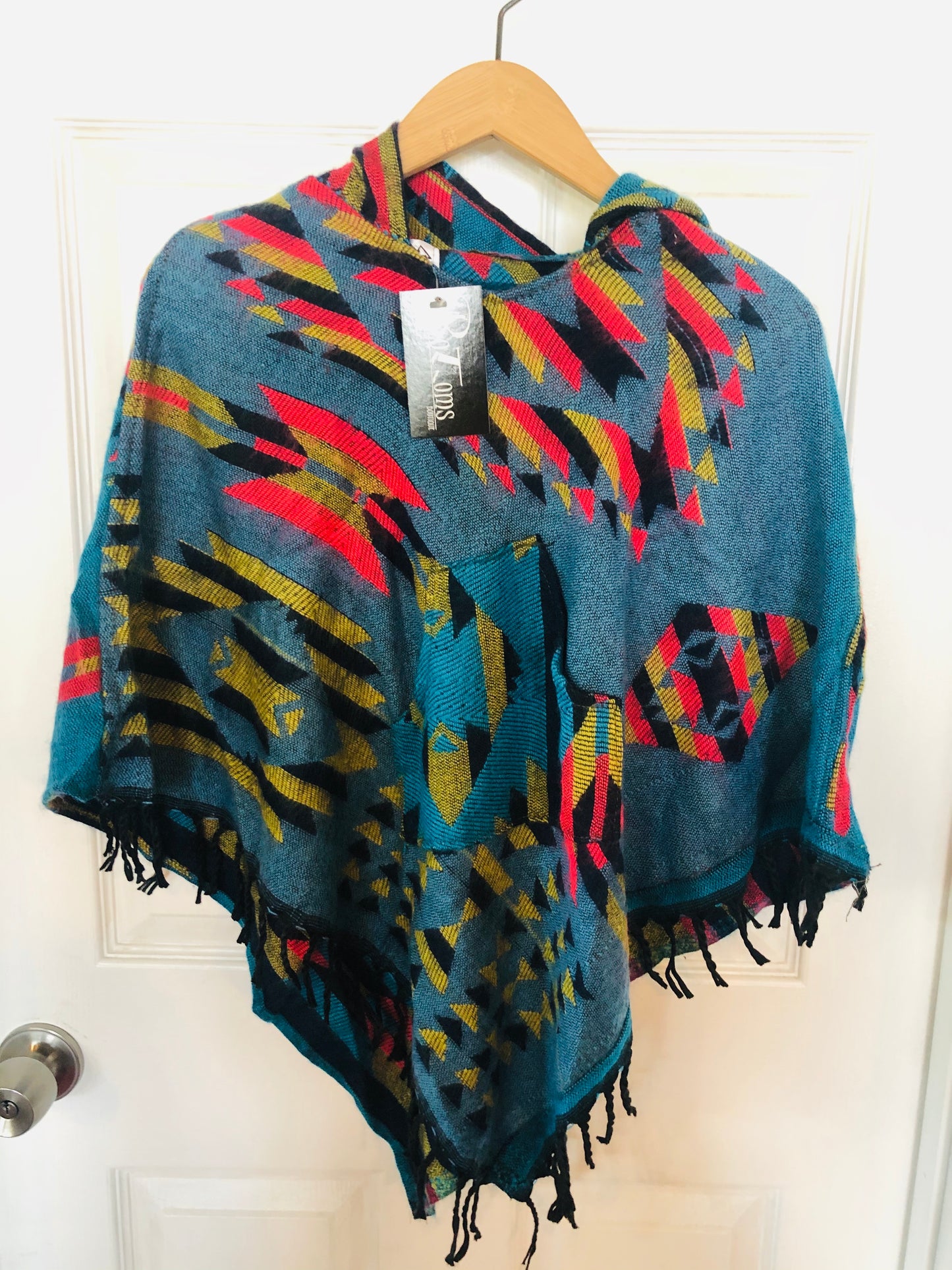 AlaskiWear Adult Blanket Poncho Long-Kimonos, Cardigans & Wraps-2-Bottoms Up Boutique-Anchorage AK