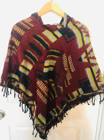 AlaskiWear Adult Blanket Poncho Long-Kimonos, Cardigans & Wraps-3-Bottoms Up Boutique-Anchorage AK