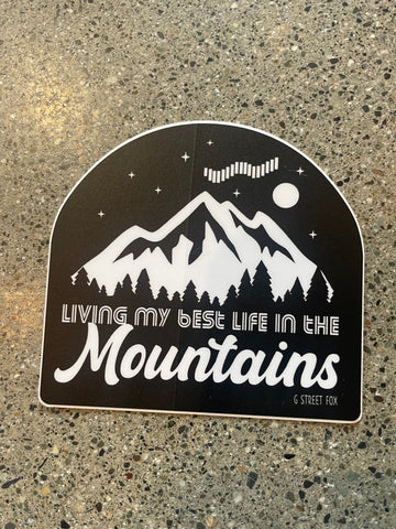 Best Life in the Mountains Sticker