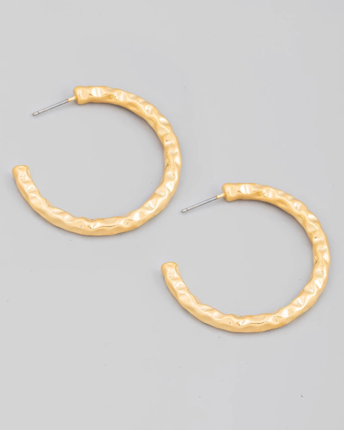 Hammered C Hoop Earrings