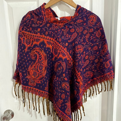 AlaskiWear Kids Poncho XL (6-8)-Local-Purple/Red paisley-Bottoms Up Boutique-Anchorage AK