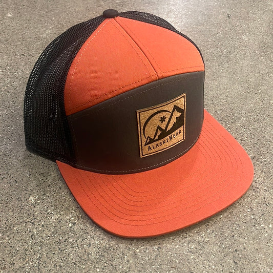 Adult Trucker - Orange, Charcoal & Black Mesh-Hat-Bottoms Up Boutique-Anchorage AK