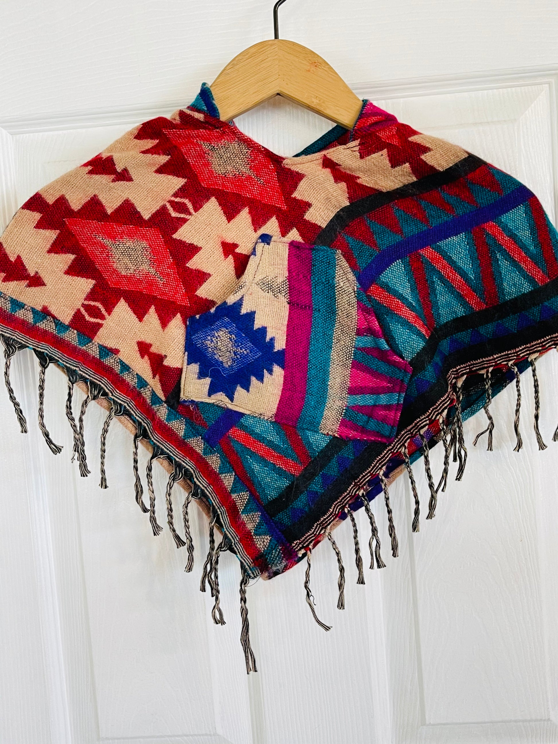 AlaskiWear Baby Poncho - S (3-18 mo.)-Local-Red, Teal, Pink, Purple, Black, Beige-Bottoms Up Boutique-Anchorage AK