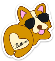 Mini Penelope the Corgi Bottoms Sticker-Stickers-Bottoms Up Boutique-Anchorage AK
