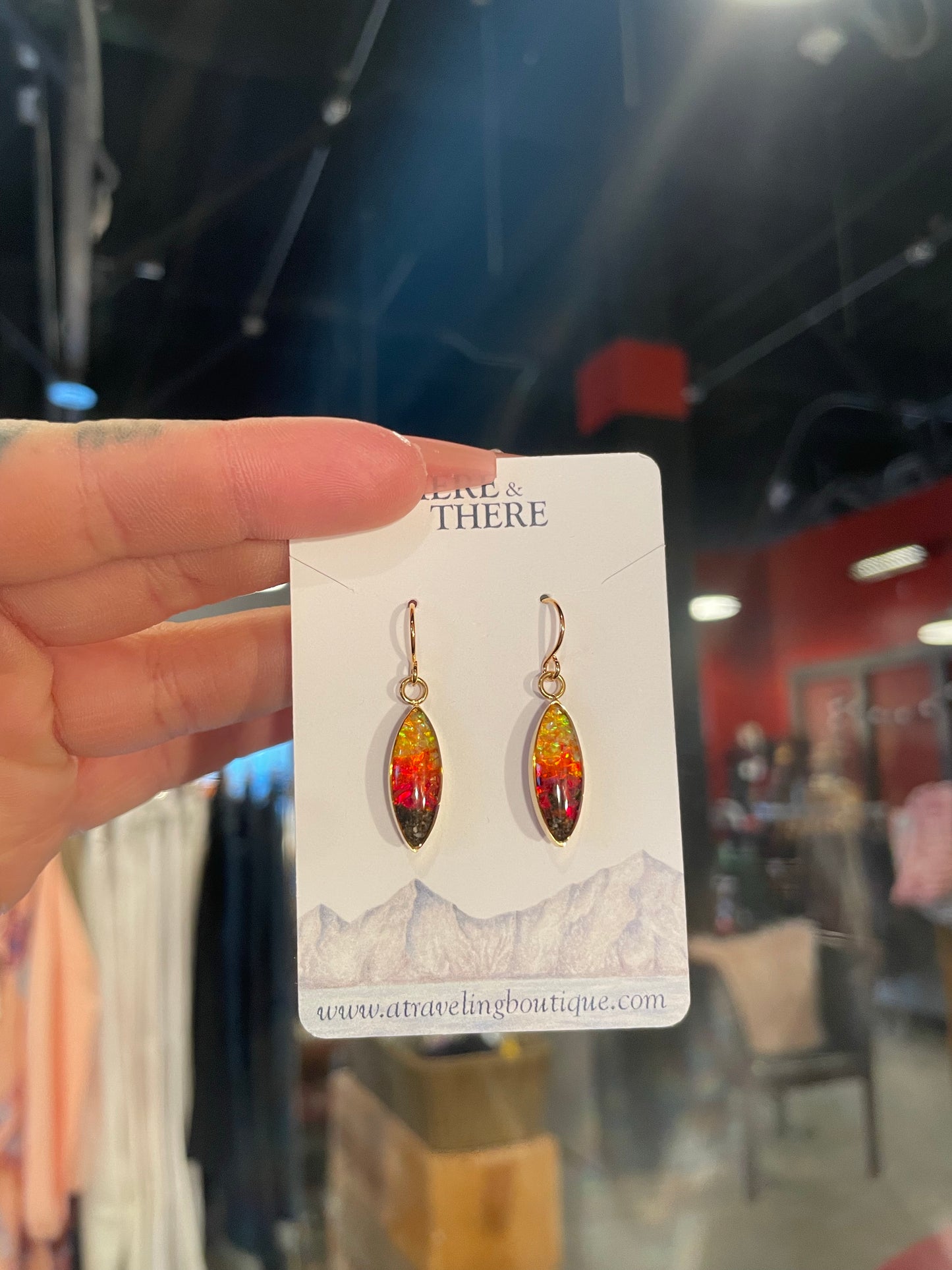 Destination Marquise Drop Earrings-Local-Hatcher Pass Sand w/ Opal-Bottoms Up Boutique-Anchorage AK
