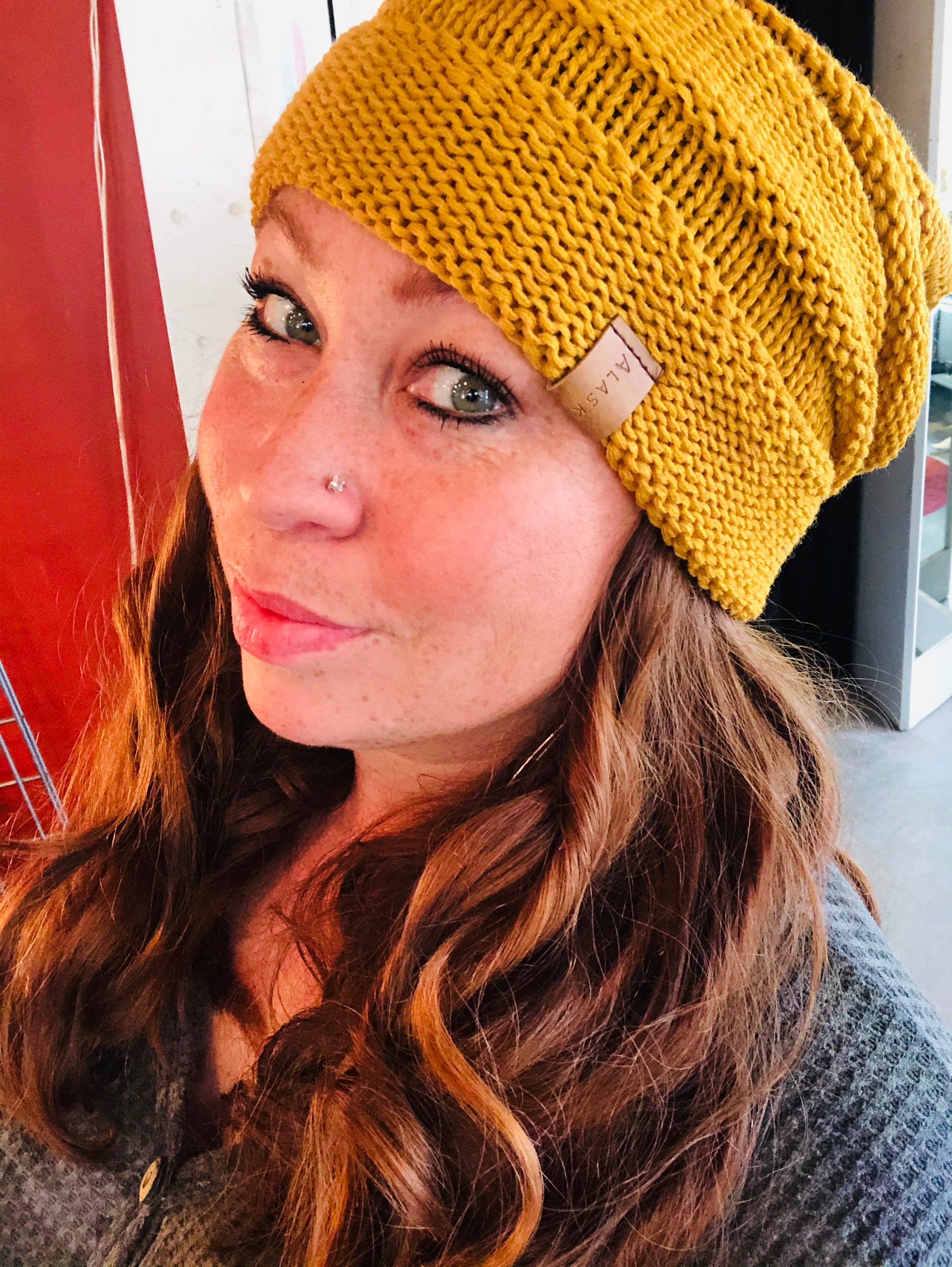 Slouchy Panel Beanie Assorted-Hat-Mustard-Bottoms Up Boutique-Anchorage AK