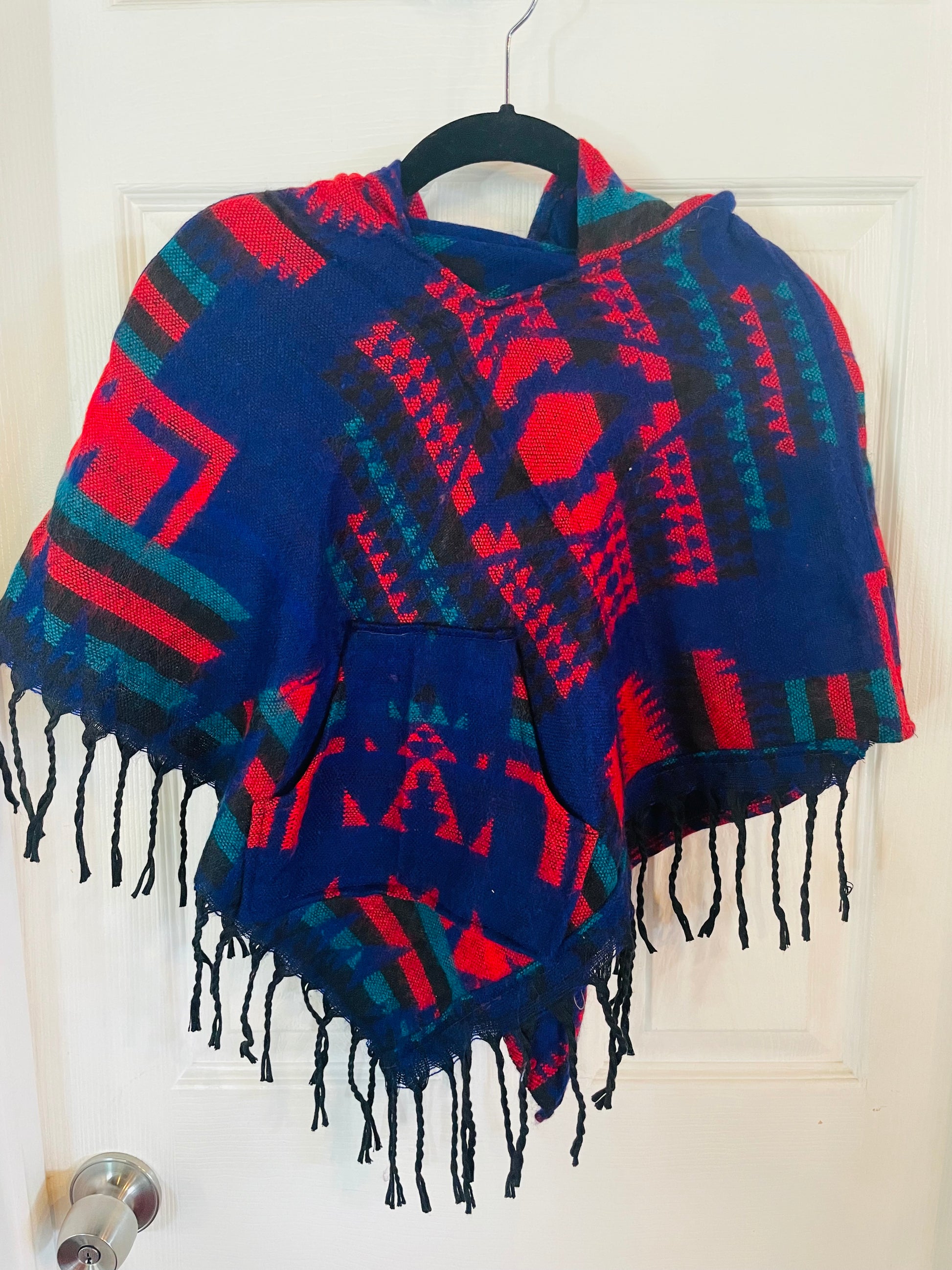 AlaskiWear Kids Poncho L (4-6)-Local-Blue/Red/Teal-Bottoms Up Boutique-Anchorage AK
