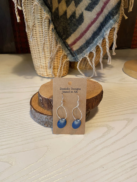 Blue Speckled Circle Enamel Earrings-Local-Bottoms Up Boutique-Anchorage AK