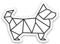 Geometric Penelope The Corgi Sticker-Local-Bottoms Up Boutique-Anchorage AK