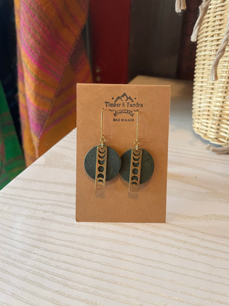 Moon Leather Earrings