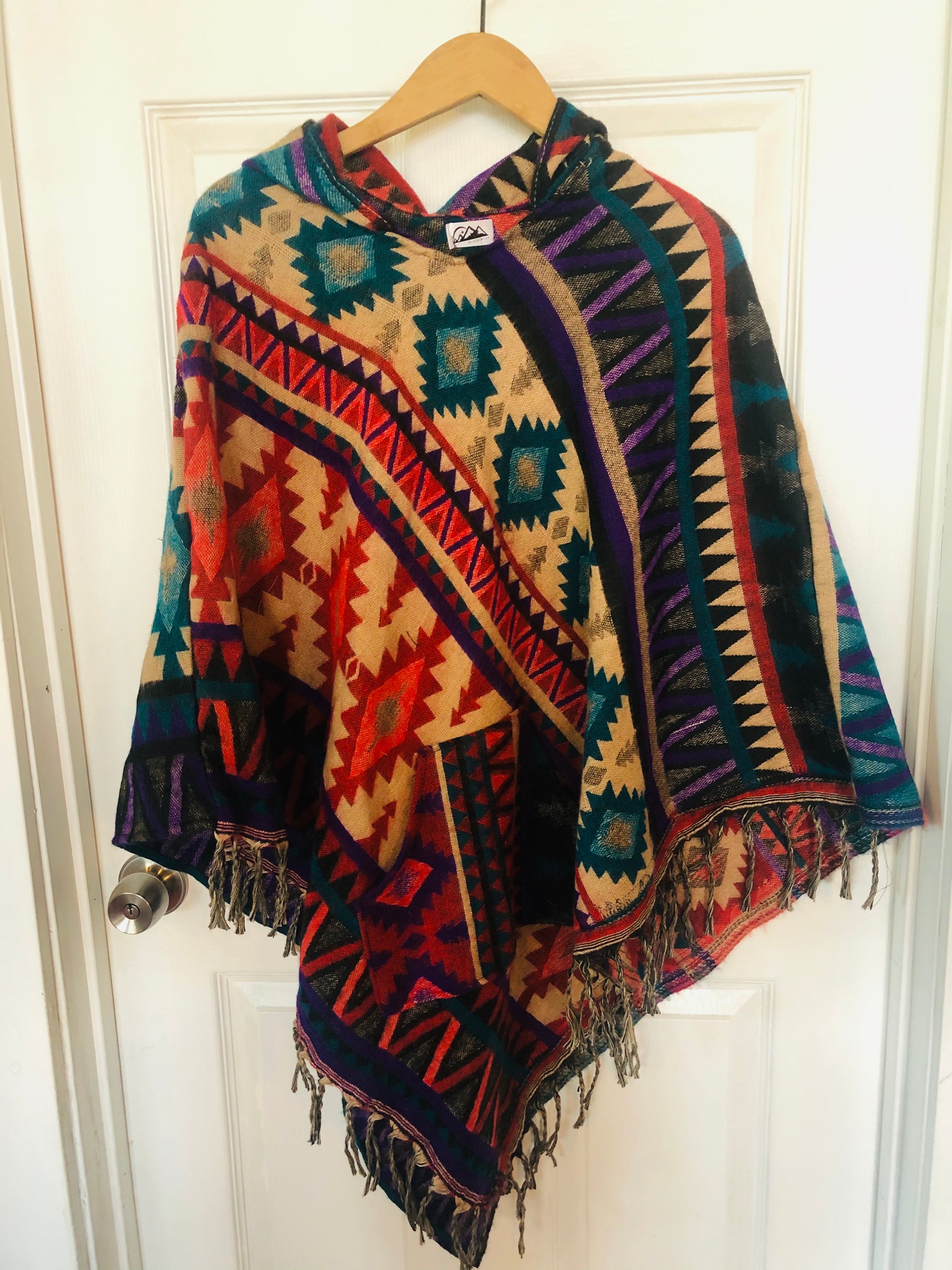 AlaskiWear Adult Blanket Poncho Long-Kimonos, Cardigans & Wraps-15-Bottoms Up Boutique-Anchorage AK