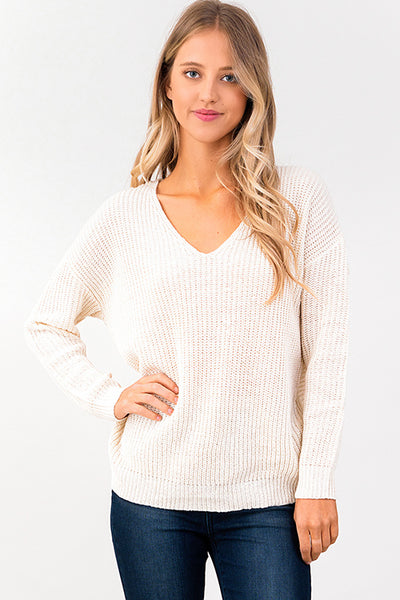 Ivory Twist Back Sweater