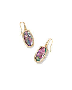 Framed Dani Gold Drop Earrings in Lilac Abalone