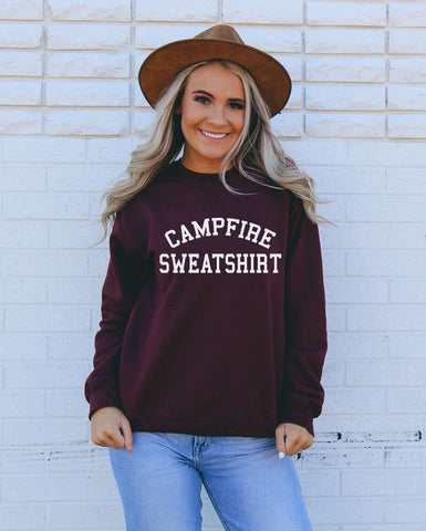 Campfire Sweatshirt  - Maroon Crew Neck