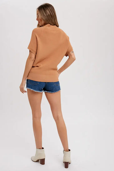 Slouch Neck Short Sleeve Pullover