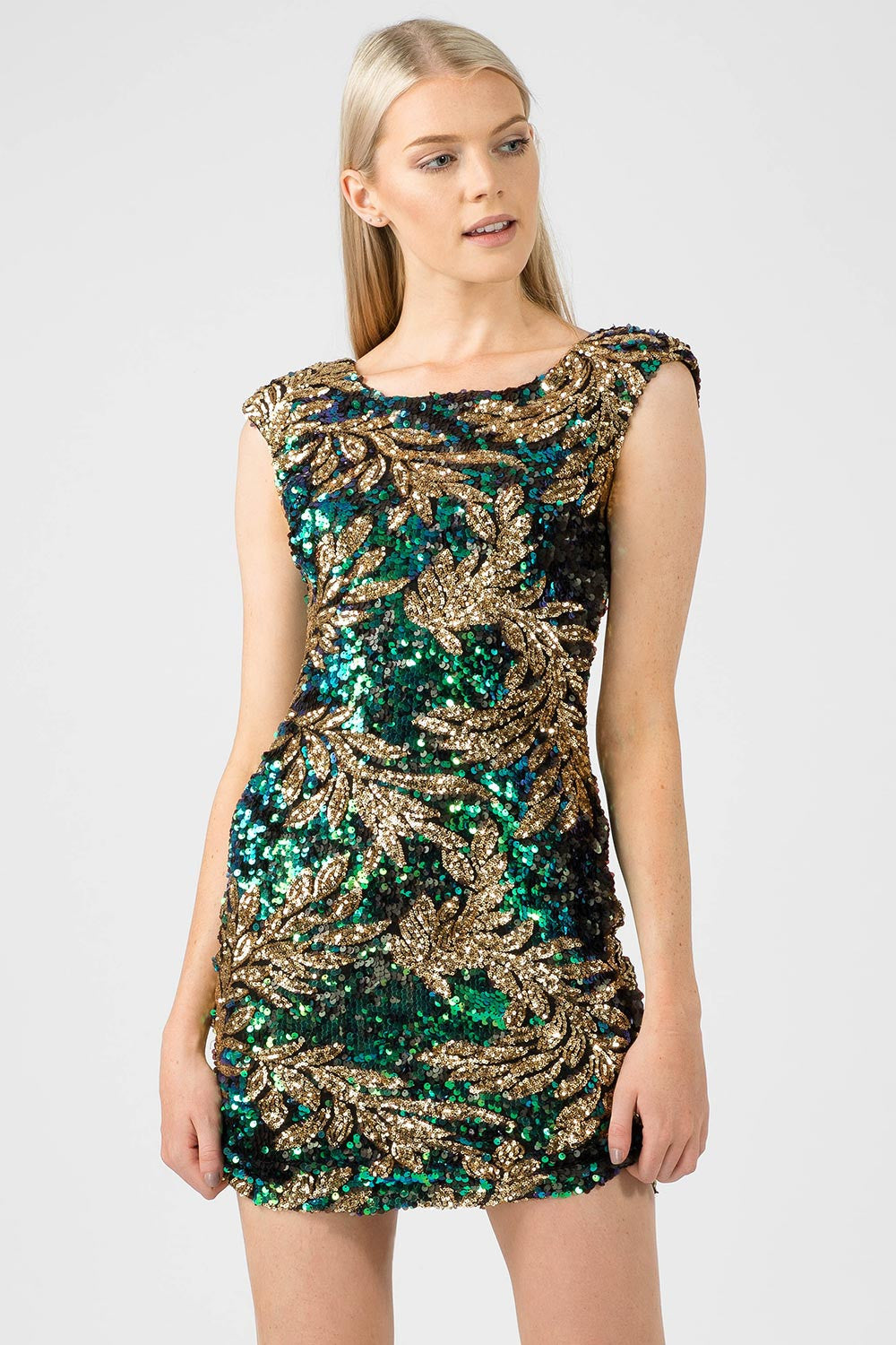 Leaf Sequin Bodycon Dress