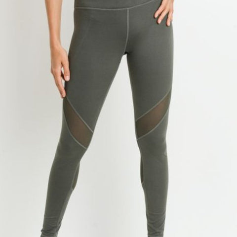 Slanted Wrap Mesh Leggings