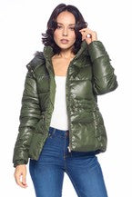 Olive Hooded Puffer Jacket