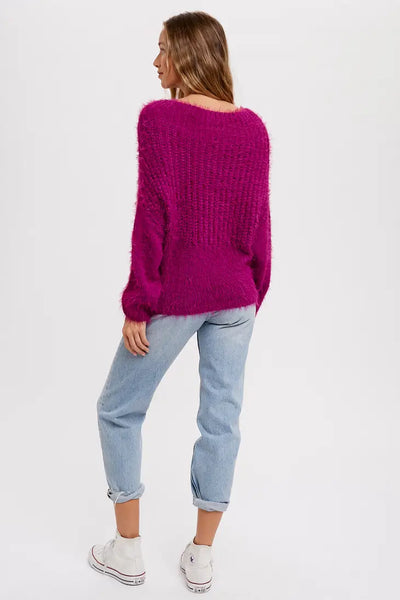 Fuzzy Orchid Sweater