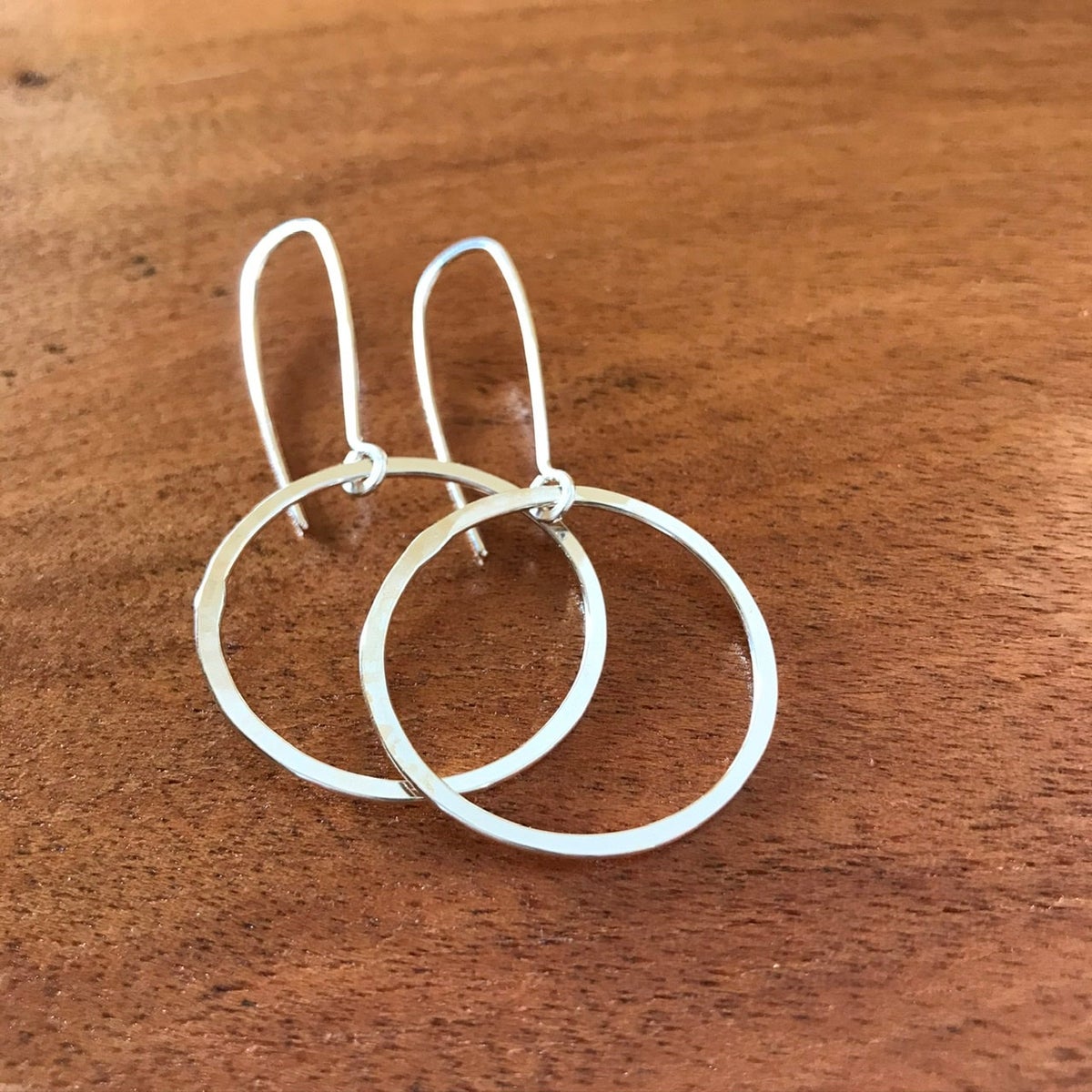 Medium Circle Earrings in Sterling Silver
