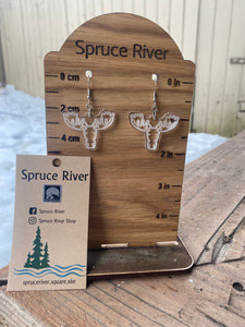 Engraved Moose Earrings