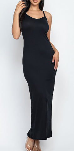 Black Spaghetti Strap Maxi Dress