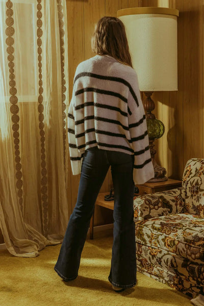 Striped Wide Sleeve Pullover