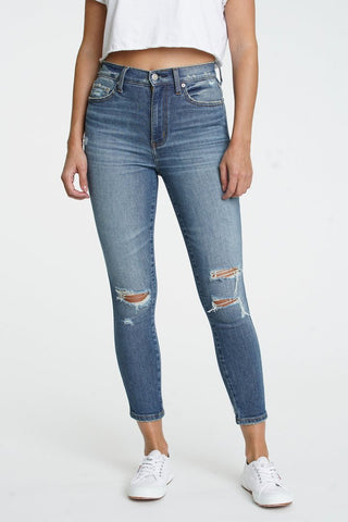 Moneymaker High Rise Vintage Skinny Jeans in Walk Me Home